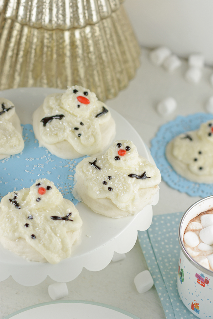 Soft Batch Melting Snowman Buttercream Sugar Cookies 