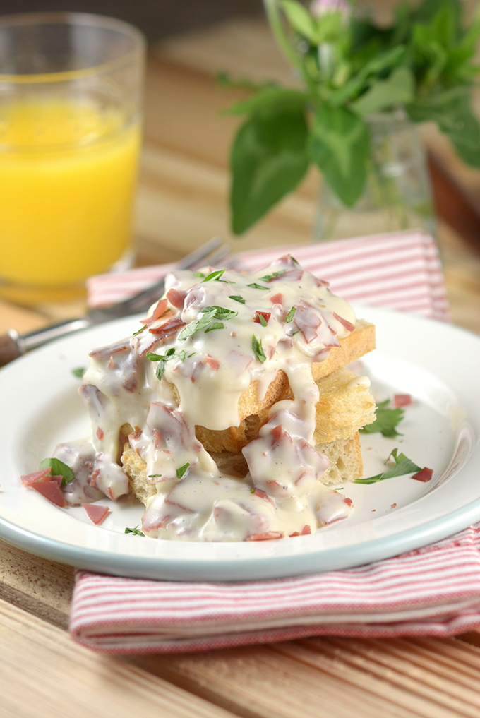 Plate of Creamed Chipped Beef and Toast 