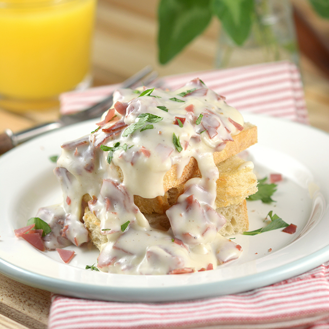 Plate of Creamed Chipped Beef and Toast