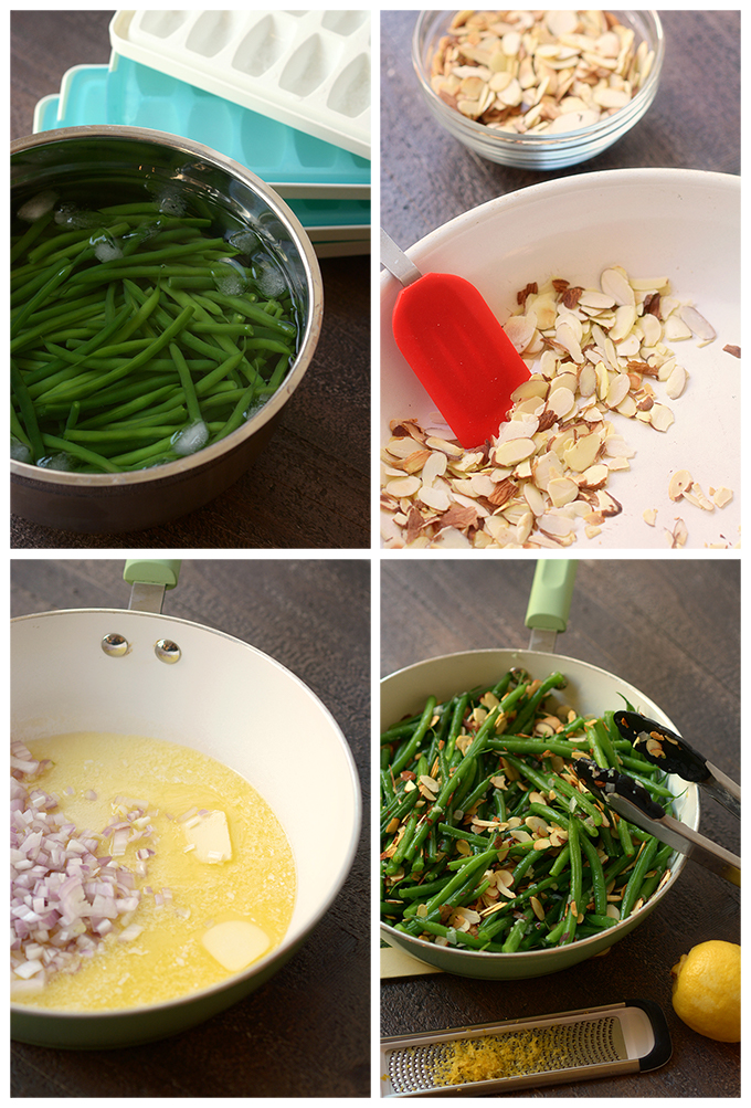 Picture Steps for Making Green Beans Almondine